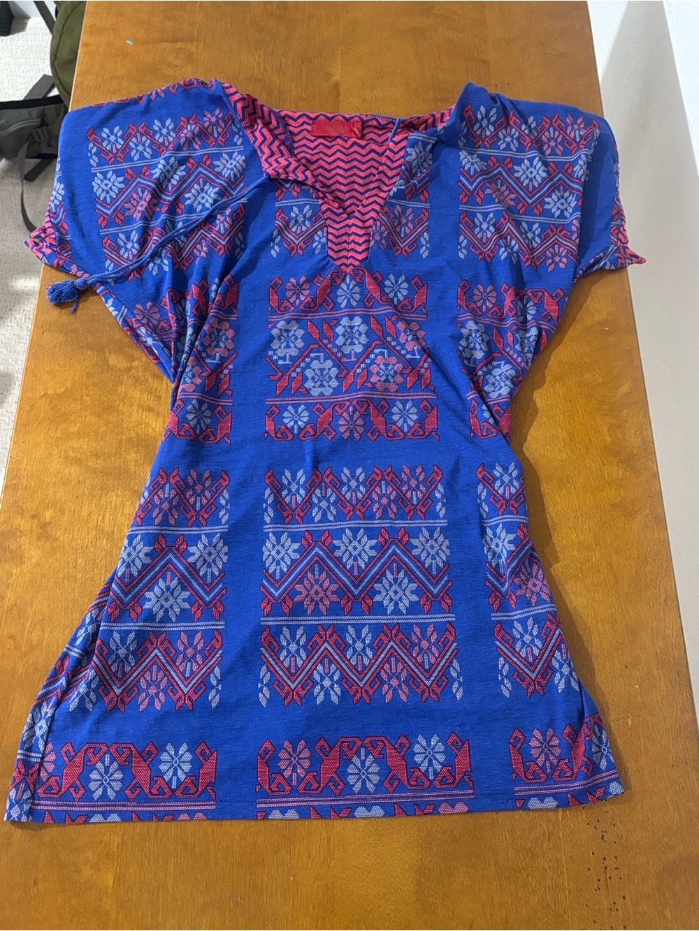 Tigerlily Blue & Pink Geometric V-Neck Tunic